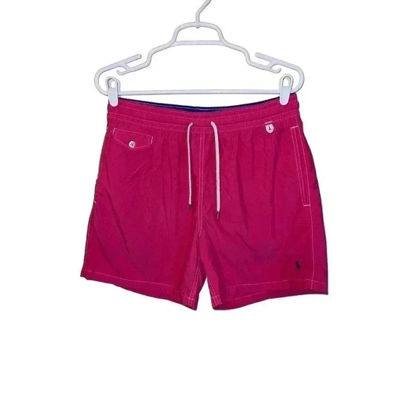 POLO RALPH LAUREN PINK SWIM TRUNKS MEDIUM - Picture 1 of 11